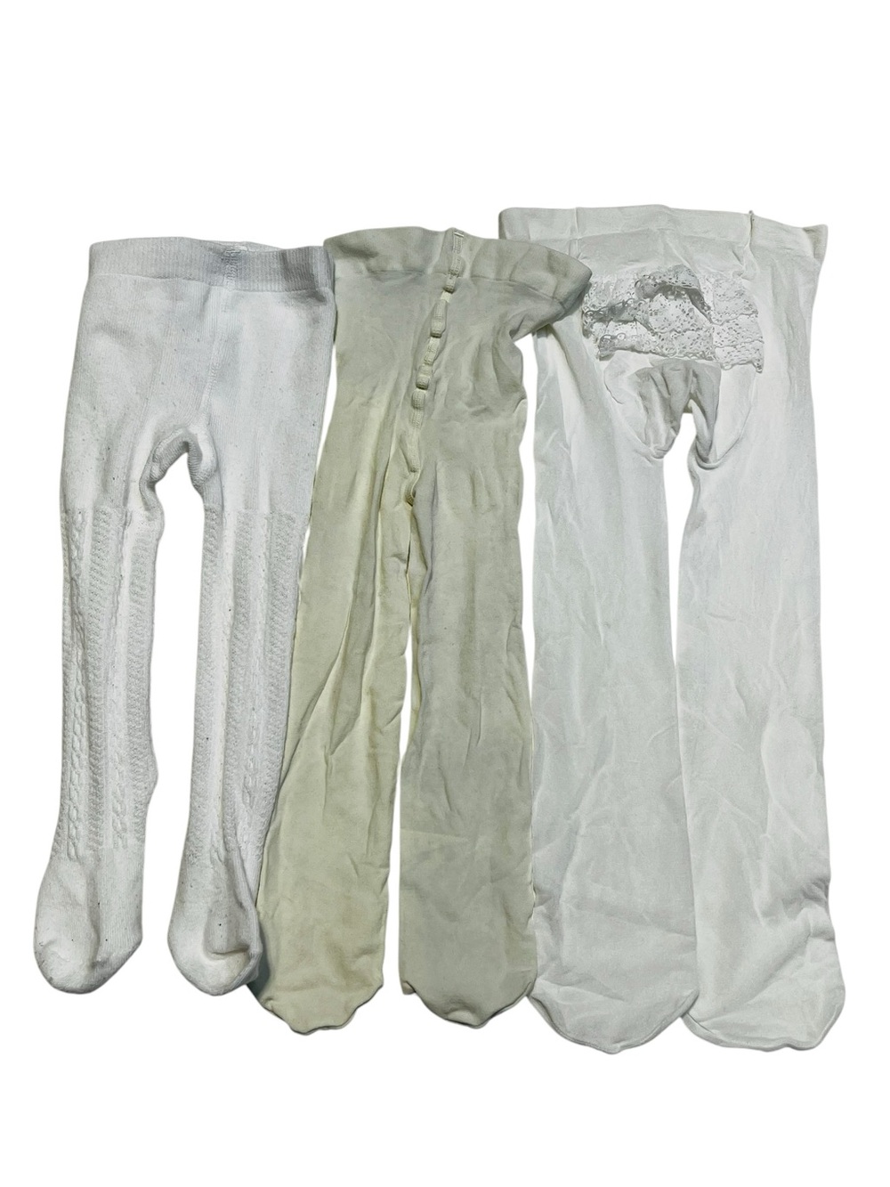 Baby’s girls 3-6M White and Cream Dress Tights - Comfortable Everyday Wear